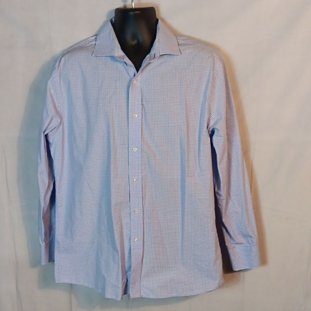 Tommy Hilfiger Men's Blue Checkered Untuck Shirt